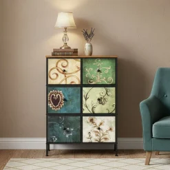 Kommode Vintage FIORELLA 6 Schubladen 67 x 91 cm