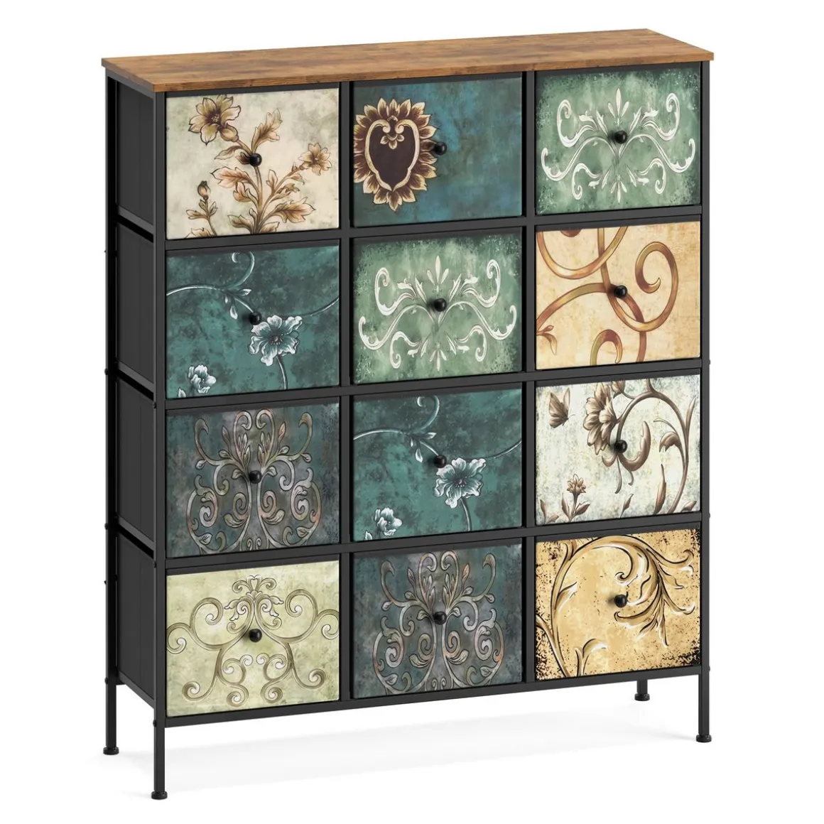 Kommode Vintage FIORELLA 12 Schubladen 100 x 118 cm