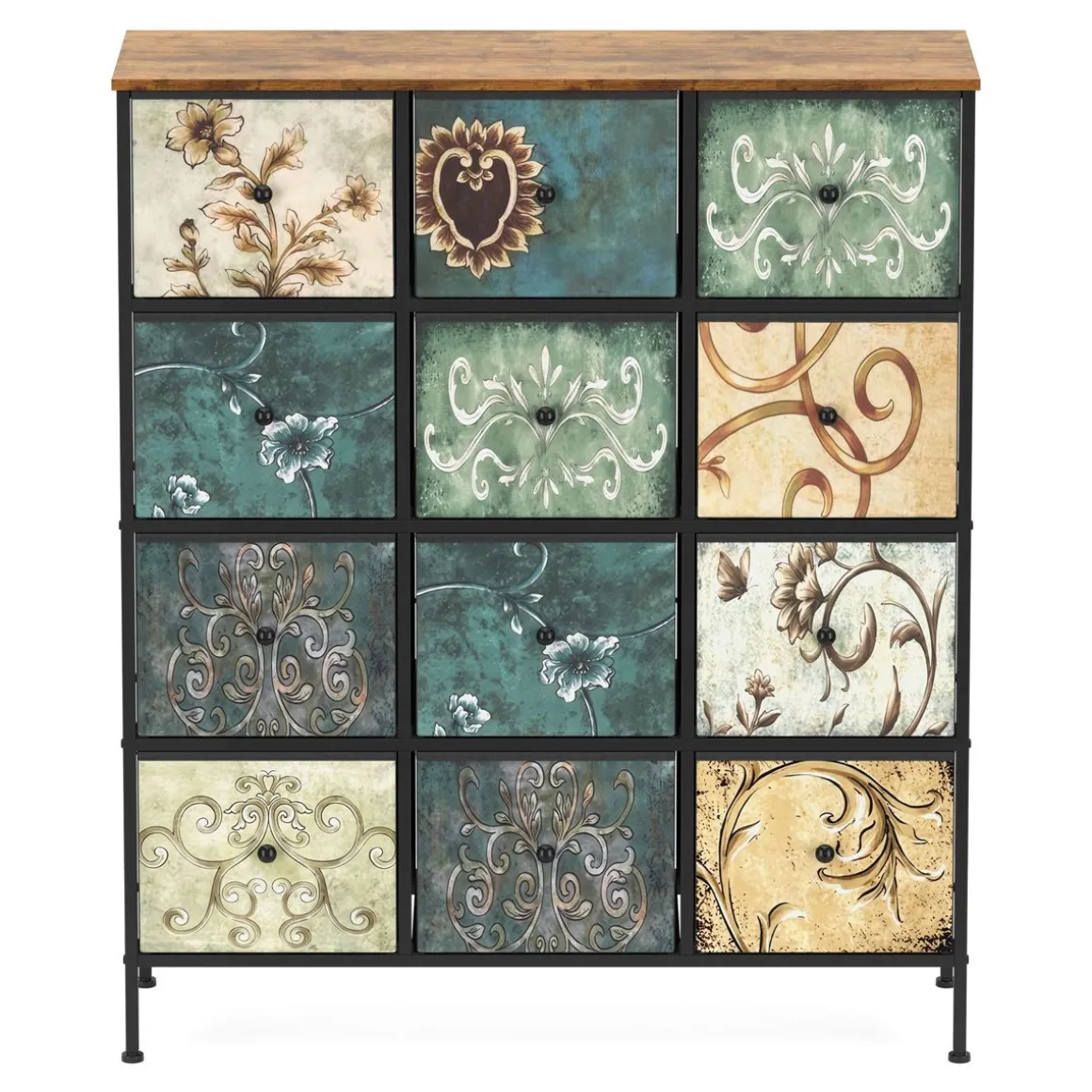Kommode Vintage FIORELLA 12 Schubladen 100 x 118 cm