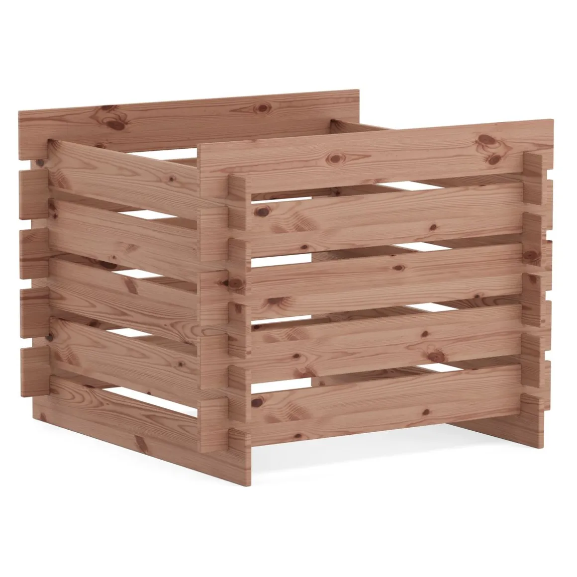 Komposter Holz 560L 90 x 90 x 70 cm natur