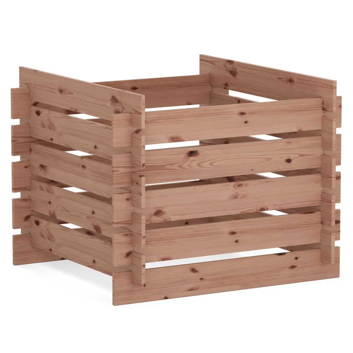 Komposter Holz 560L 90 x 90 x 70 cm natur