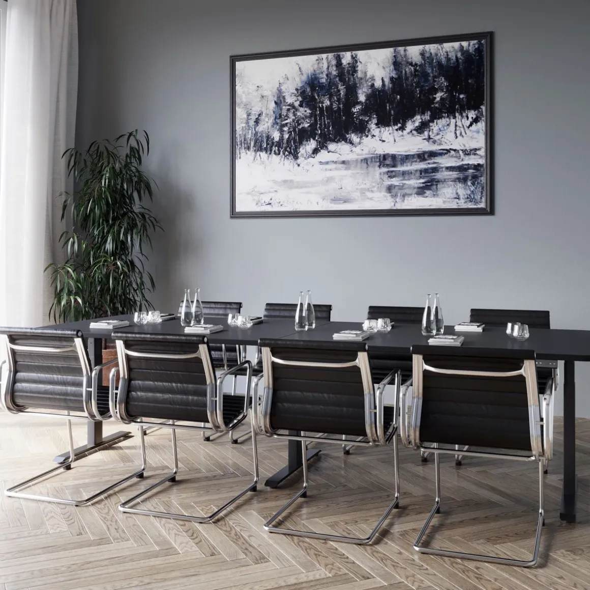 Konferenztisch elektrisch schwarz 280 x 100 cm