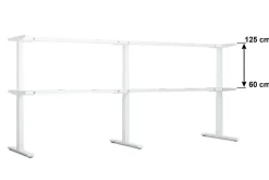 Konferenztisch elektrisch weiss 280 x 100 cm