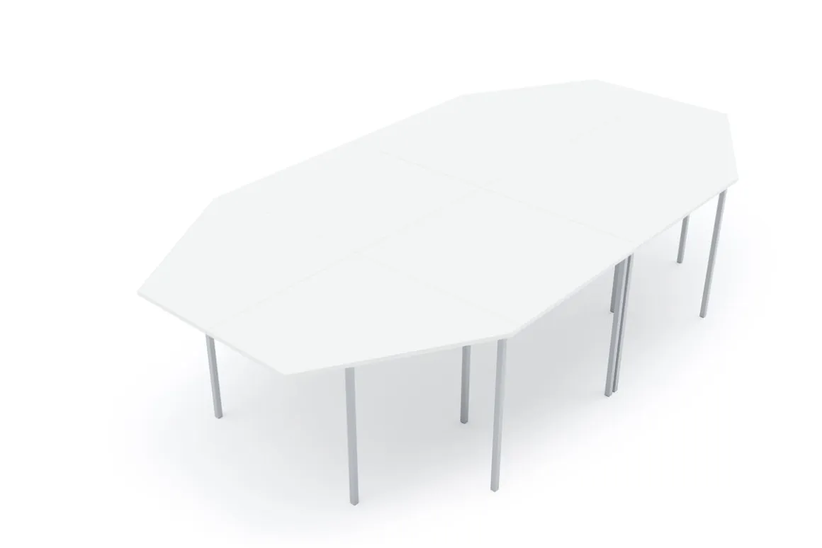 Konferenztisch TRAPEZ 298 x 160 x 72 cm weiss