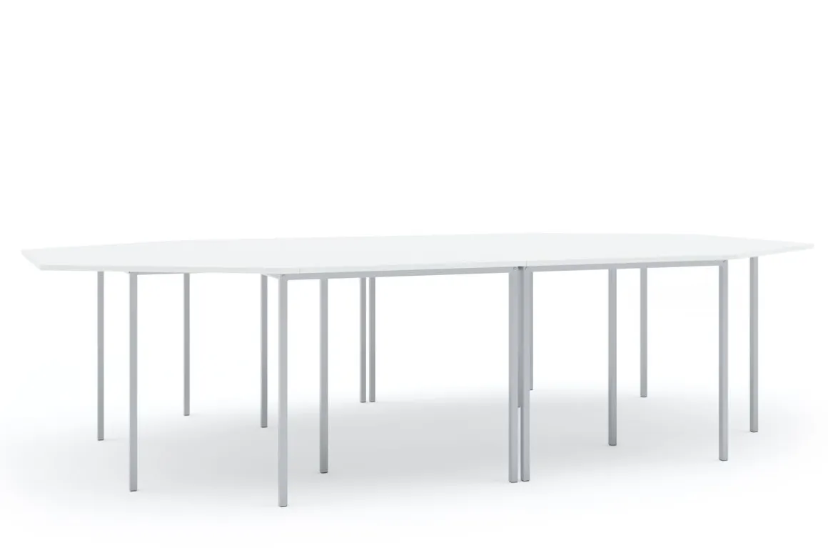 Konferenztisch TRAPEZ 298 x 160 x 72 cm weiss