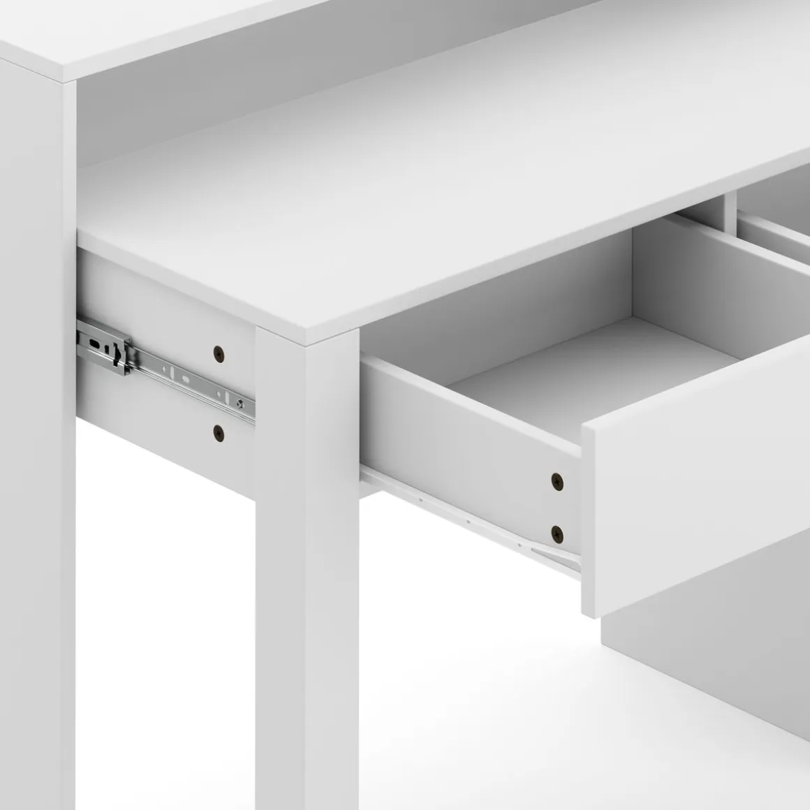 Konsolenschreibtisch ausziehbar mit 2 Schubladen CAROLA weiss