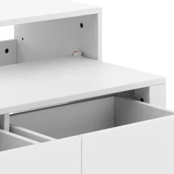 Konsolenschreibtisch ausziehbar mit 2 Schubladen CAROLA weiss