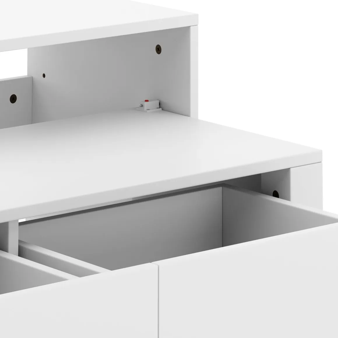 Konsolenschreibtisch ausziehbar mit 2 Schubladen CAROLA weiss