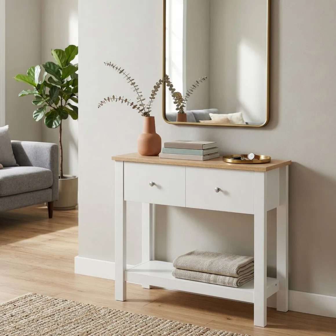 Konsolentisch ARLES 80 x 30 x 74 cm weiss