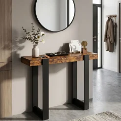 Konsolentisch CHELSEA 100 x 75 cm braun/schwarz