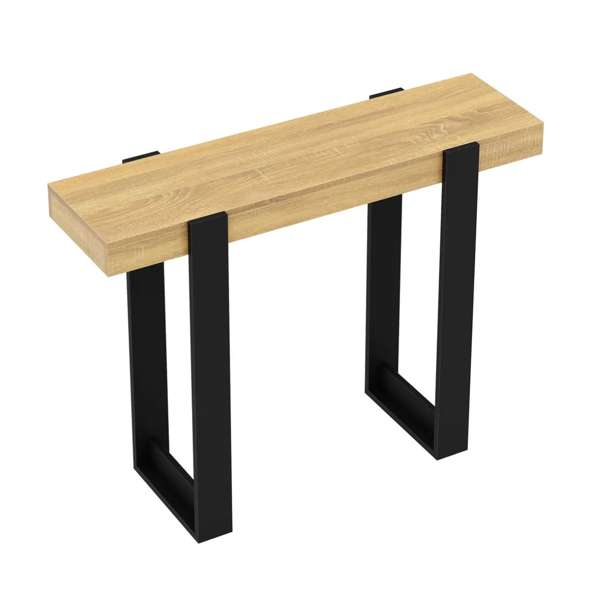 Konsolentisch CHELSEA 100 x 75 cm hellbraun/schwarz