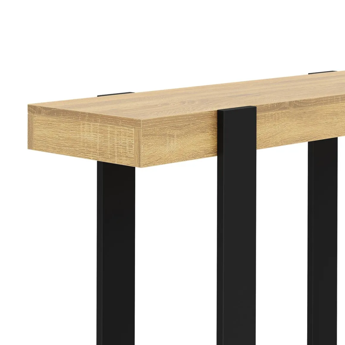 Konsolentisch CHELSEA 100 x 75 cm hellbraun/schwarz