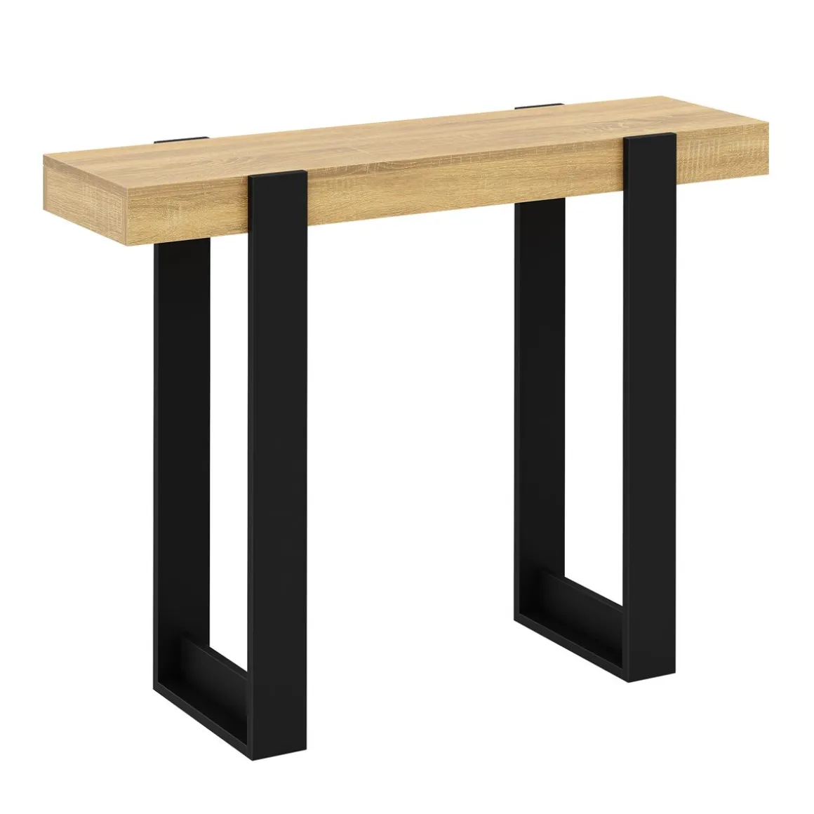 Konsolentisch CHELSEA 100 x 75 cm hellbraun/schwarz