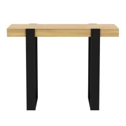 Konsolentisch CHELSEA 100 x 75 cm hellbraun/schwarz