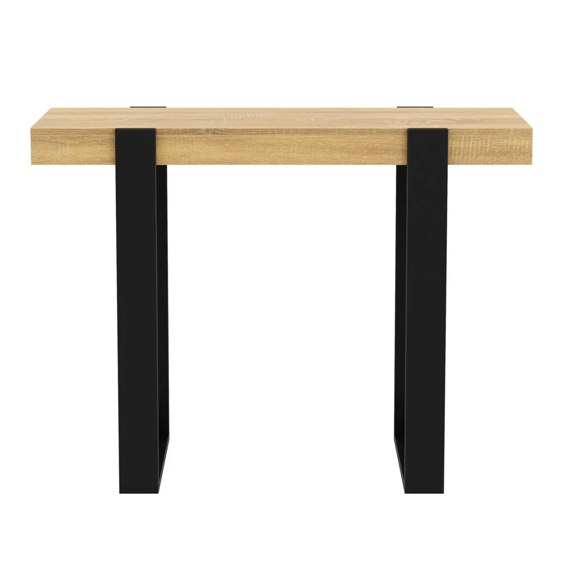 Konsolentisch CHELSEA 100 x 75 cm hellbraun/schwarz