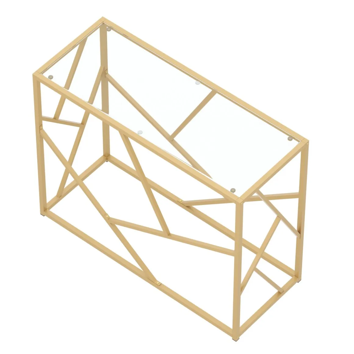 Konsolentisch Glastisch TYRO 100 x 85 cm gold