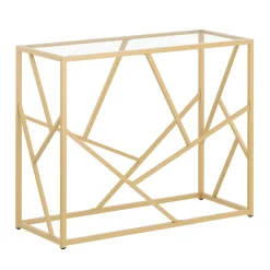 Konsolentisch Glastisch TYRO 100 x 85 cm gold