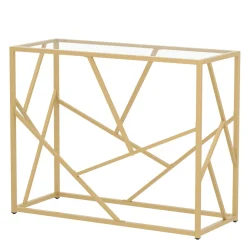 Konsolentisch Glastisch TYRO 100 x 85 cm gold