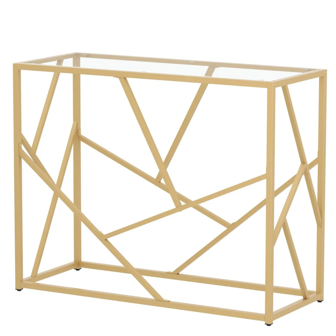 Konsolentisch Glastisch TYRO 100 x 85 cm gold