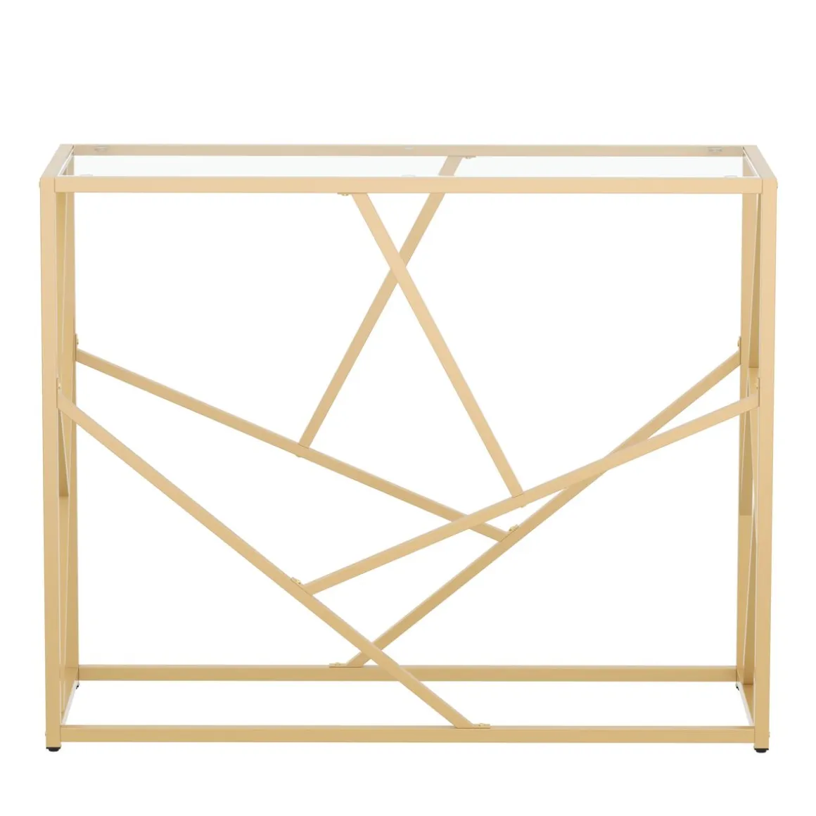 Konsolentisch Glastisch TYRO 100 x 85 cm gold