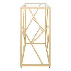 Konsolentisch Glastisch TYRO 100 x 85 cm gold