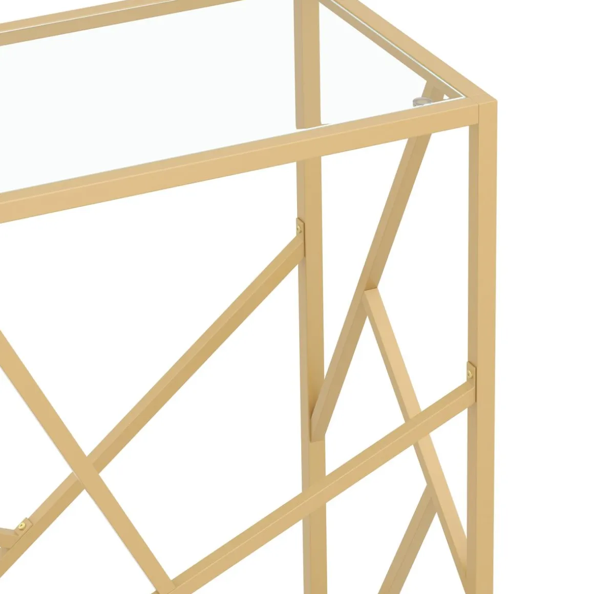 Konsolentisch Glastisch TYRO 100 x 85 cm gold