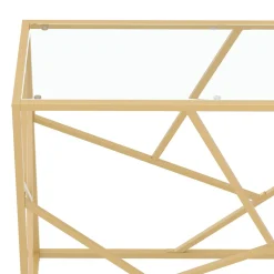 Konsolentisch Glastisch TYRO 100 x 85 cm gold