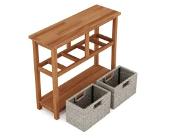 Konsolentisch Holz mit Korbschubladen CURACAO