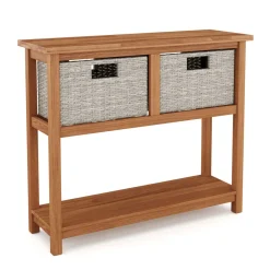 Konsolentisch Holz mit Korbschubladen CURACAO