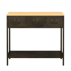 Konsolentisch Industrial FORGE 90 x 80 cm schwarz/braun