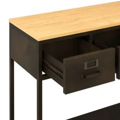 Konsolentisch Industrial FORGE 90 x 80 cm schwarz/braun