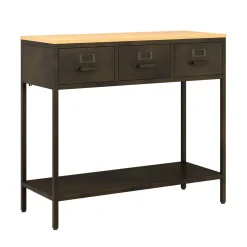 Konsolentisch Industrial FORGE 90 x 80 cm schwarz/braun