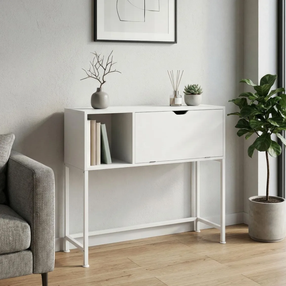 Konsolentisch ISEN 92 x 80 cm weiss | GONSER.CH