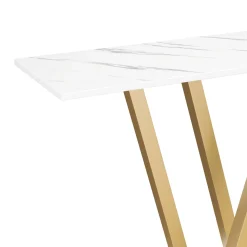 Konsolentisch LORINA 110 x 80 cm weiss/gold