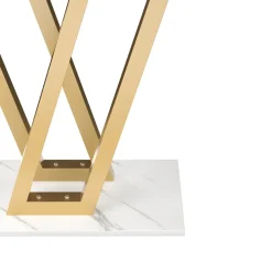 Konsolentisch LORINA 110 x 80 cm weiss/gold