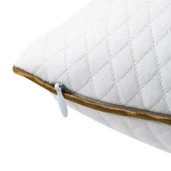 Kopfkissen 2er Set 80 x 40 cm weiss/gold