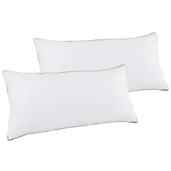 Kopfkissen 2er Set 80 x 40 cm weiss/gold
