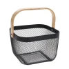 Korb Eisen 25 x 25 x 18 cm schwarz/natur