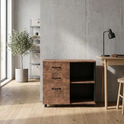 Korpus Aktenschrank Vintage BONITA mit 3 Schubladen und 2 Fächern