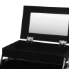 Kosmetikkoffer mit Spiegel 23 x 17 x 17 cm schwarz/silber