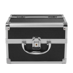 Kosmetikkoffer mit Spiegel 23 x 17 x 17 cm schwarz/silber
