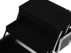Kosmetikkoffer mit Spiegel 23 x 17 x 17 cm schwarz/silber