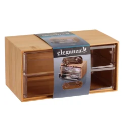 Kosmetik Organizer Bambus mit Schubladen