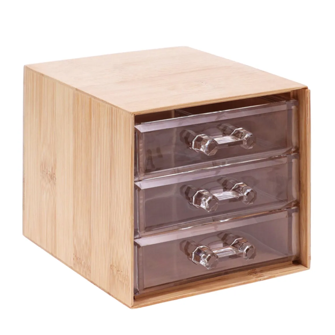 Kosmetik Organizer Bambus mit 3 Schubladen