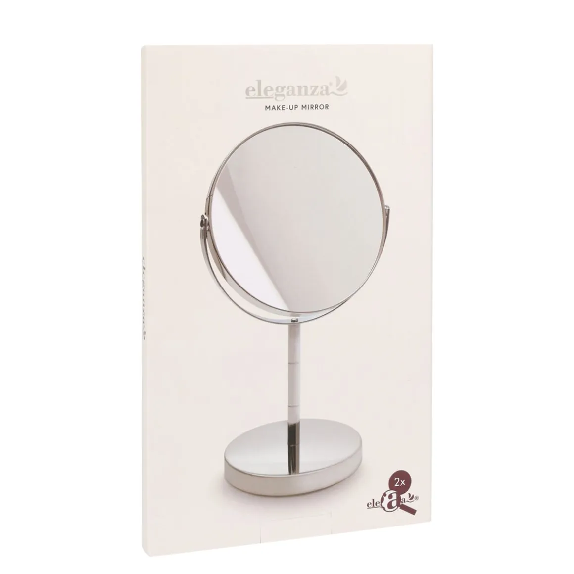 Kosmetikspiegel doppelseitig 14 x 26 cm silber