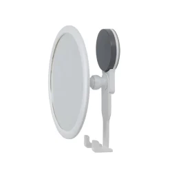 Kosmetikspiegel mit Saugnapf 17 x 7 cm weiss/silber
