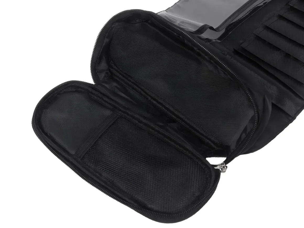 Kosmetiktasche faltbar 22 x 12 cm schwarz