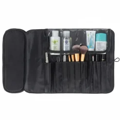 Kosmetiktasche faltbar 22 x 12 cm schwarz