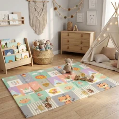 Krabbeldecke faltbar Hügel und Tiere