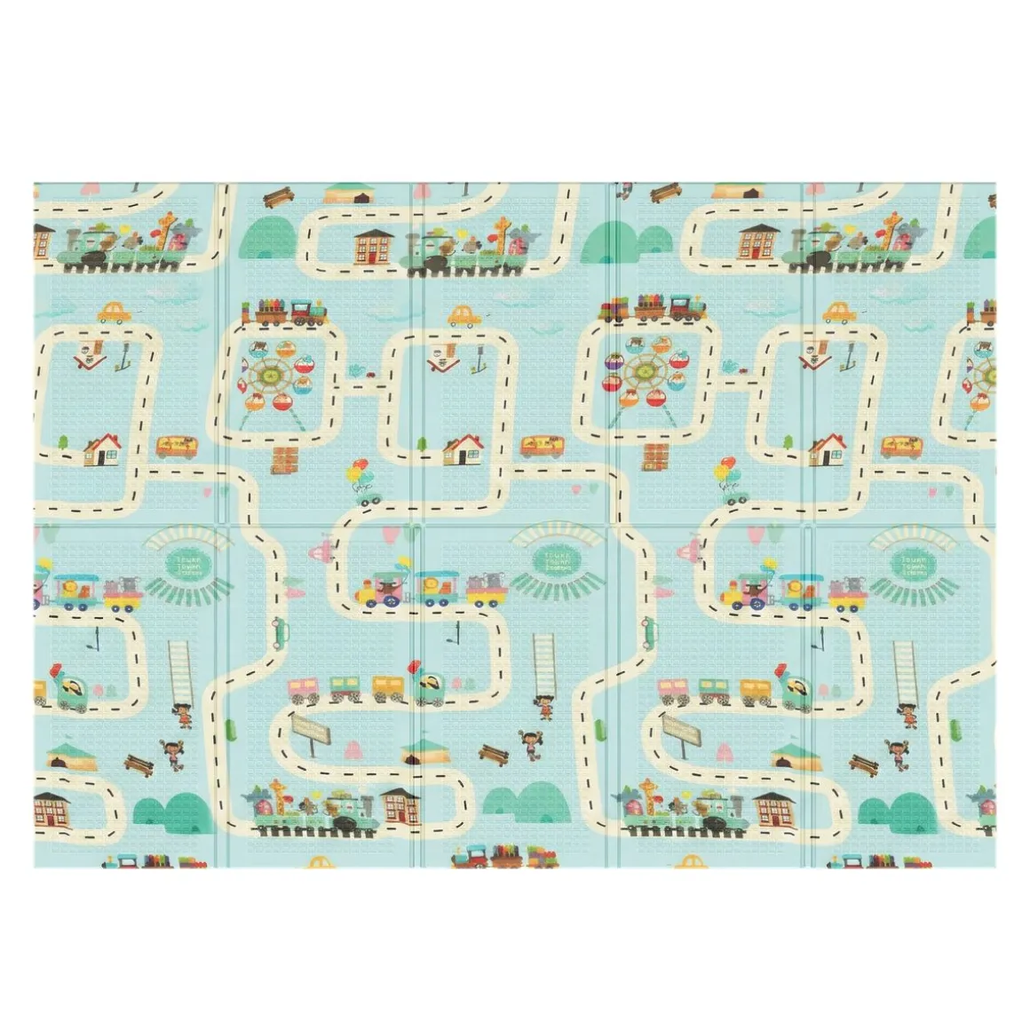 Krabbeldecke faltbar Strasse und Tiere